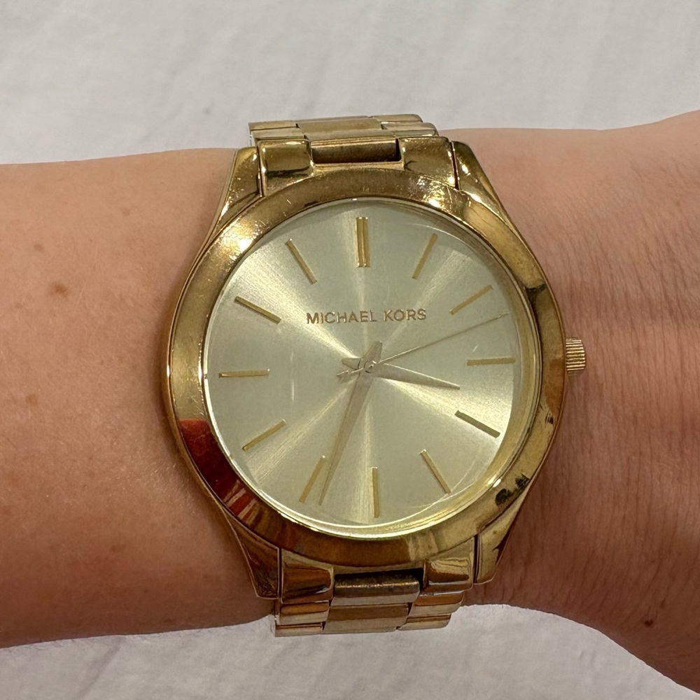 Michael Kors Gold Luxury Watch with Sunburst Dial